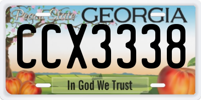 GA license plate CCX3338