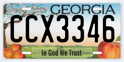 GA license plate CCX3346
