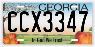 GA license plate CCX3347