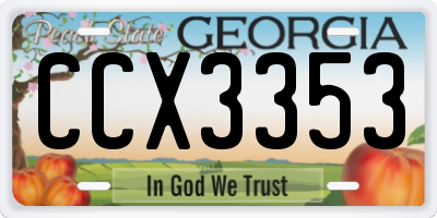 GA license plate CCX3353