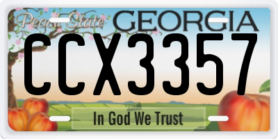GA license plate CCX3357