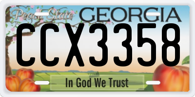 GA license plate CCX3358