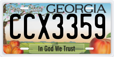 GA license plate CCX3359