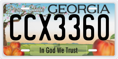 GA license plate CCX3360