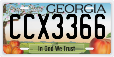 GA license plate CCX3366