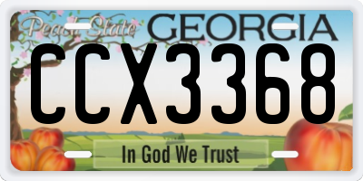 GA license plate CCX3368