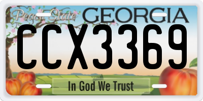 GA license plate CCX3369