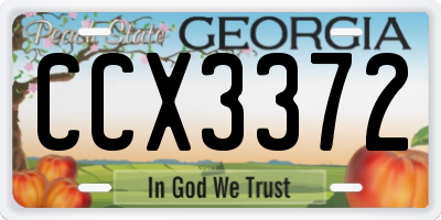 GA license plate CCX3372