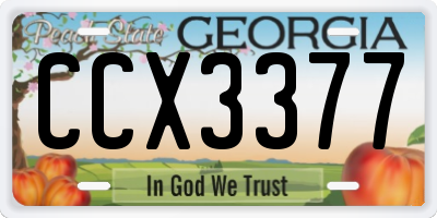 GA license plate CCX3377