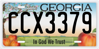 GA license plate CCX3379