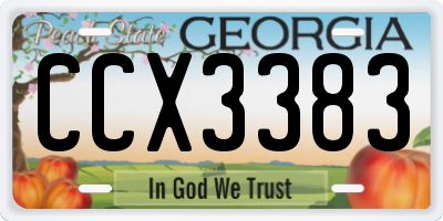 GA license plate CCX3383