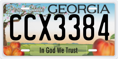 GA license plate CCX3384