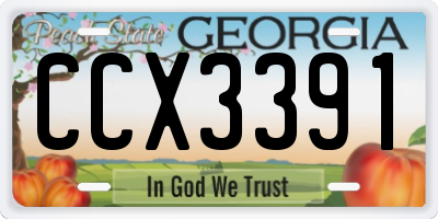 GA license plate CCX3391