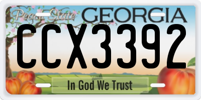 GA license plate CCX3392