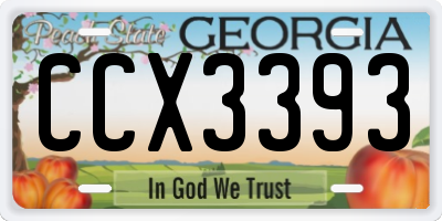 GA license plate CCX3393