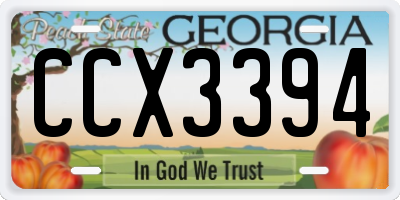 GA license plate CCX3394