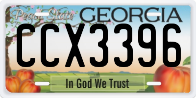 GA license plate CCX3396
