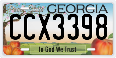 GA license plate CCX3398