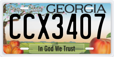 GA license plate CCX3407