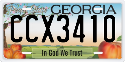 GA license plate CCX3410