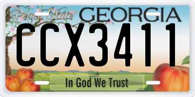 GA license plate CCX3411