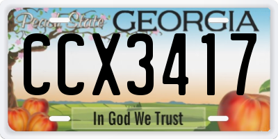 GA license plate CCX3417
