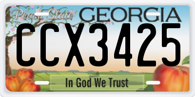 GA license plate CCX3425