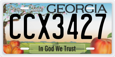GA license plate CCX3427