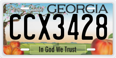 GA license plate CCX3428
