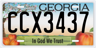 GA license plate CCX3437