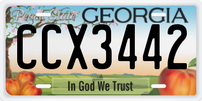 GA license plate CCX3442