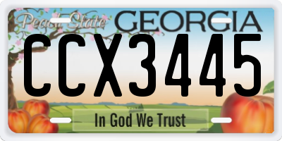 GA license plate CCX3445