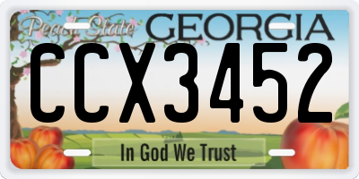 GA license plate CCX3452