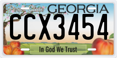 GA license plate CCX3454