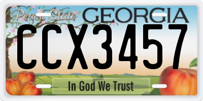 GA license plate CCX3457