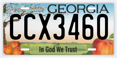 GA license plate CCX3460