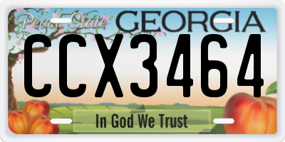 GA license plate CCX3464