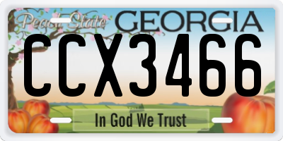 GA license plate CCX3466