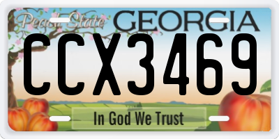GA license plate CCX3469