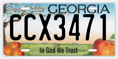 GA license plate CCX3471