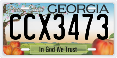 GA license plate CCX3473