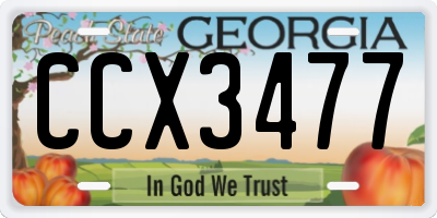 GA license plate CCX3477