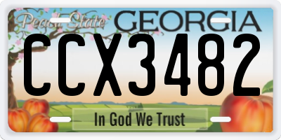 GA license plate CCX3482
