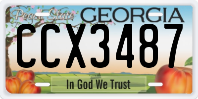 GA license plate CCX3487