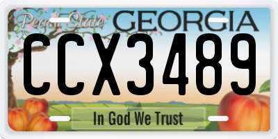 GA license plate CCX3489