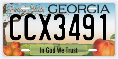 GA license plate CCX3491