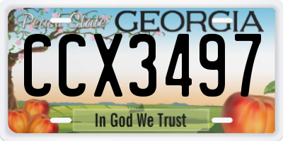 GA license plate CCX3497