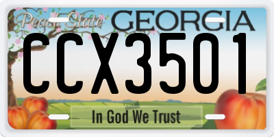 GA license plate CCX3501