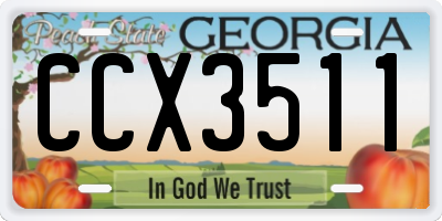 GA license plate CCX3511