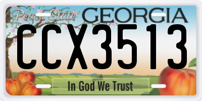 GA license plate CCX3513